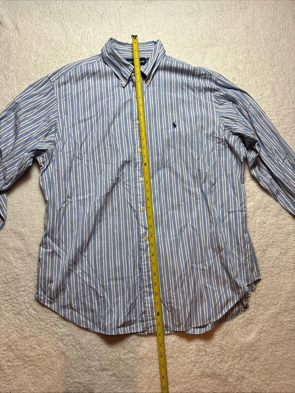 Ralph Lauren Dress Shirt Mens XXL Size 18 Stripe Button Down Classic Preppy